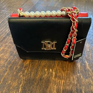 Badgley Mischka Faux Leather Crossbody with Pearl details